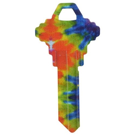Hillman HILLMAN Wackeys Tie Dyed House/Office Key Blank 68 SC1 Single For Schlage, PK6 89905